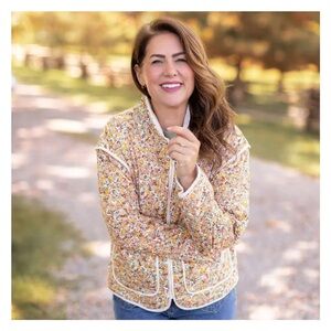 Jillian Harris x Joe Fresh Autumn Blooms Quilted Jacket